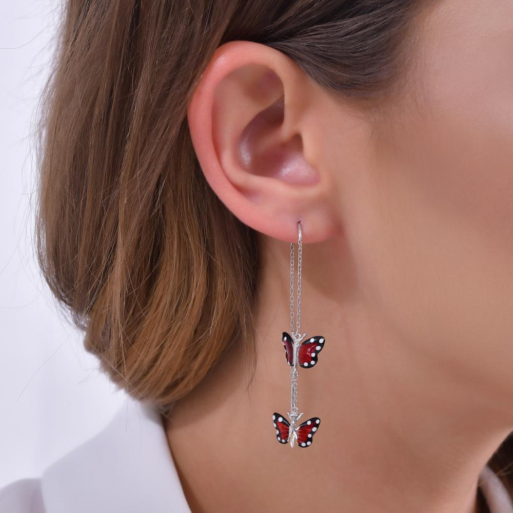 Monarch Butterfly Серьги